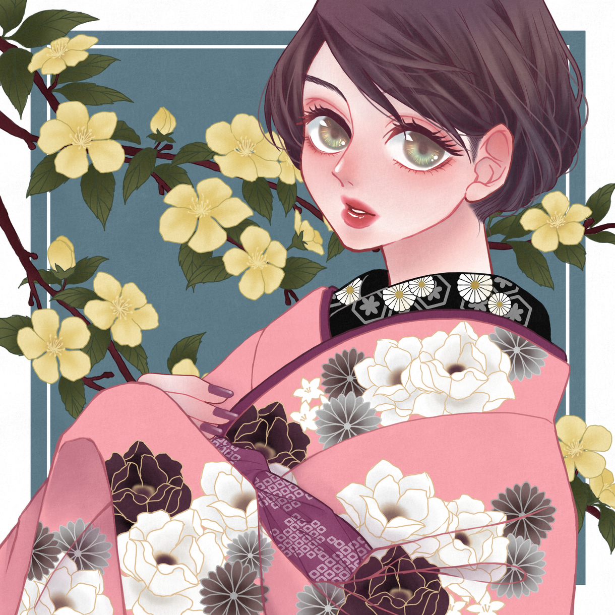 和風のイラスト制作します 着物や浴衣 和服のイラストでレトロでおしゃれな雰囲気に イラスト作成 ココナラ