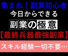 特典有！今日から始められる最終兵器副業暴露します 初心者必見！令和版最強副業【先着限定価格】