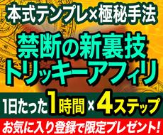 悪用厳禁な新裏技！禁断トリッキーアフィリ教えます 初心者必見！本式テンプレ＆死角を突いた強力無比な極秘手法
