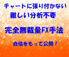 完全無裁量でチャートに張り付かないFX手法教えます 初心者でも簡単にできる完全オリジナル手法を自信をもって提供