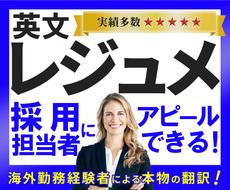 内定実績多数！アピールできる英文レジュメ作成します 外資系企業への転職に英文履歴書の作成が必要な方にオススメ！