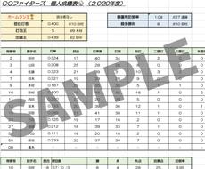 野球用個人成績表作成します 野球人へオススメ 簡単に管理可能な打率 防御率等の成績表 データ整理 集計 エクセル作成 ココナラ