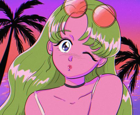 90 S風ポップなイラスト制作します Procreateで制作するレトロなイラスト イラスト作成 ココナラ