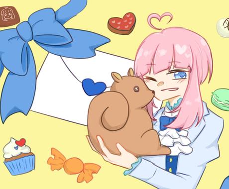 可愛い絵柄で一枚絵を描きます アイコンやサムネ ゲームスチルなどにオススメ イラスト作成 ココナラ