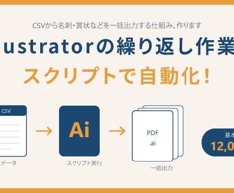 Illustrator自動化スクリプト作成します 名刺や賞状など一括出力！オンラインレクチャー&マニュアル付き イメージ1