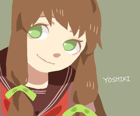 シンプル可愛いアニメ風アイコンを描きます 主線を描かず必要最低限の線と色で仕上げます Snsで使用可 アイコン作成 ココナラ