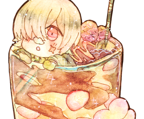 水彩で可愛いアイコン描きます 色鮮やか 温かい雰囲気のデフォルメイラスト アイコン作成 ココナラ
