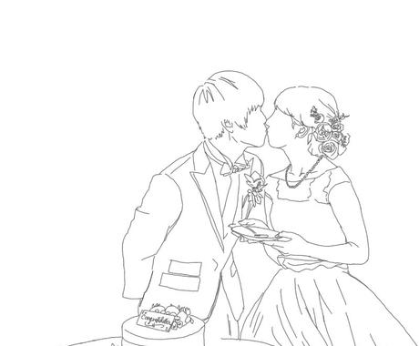 結婚式等思い出の写真をお洒落なイラストにします 素敵な思い出を絵にしてみるのはいかがでしょうか アイコン作成 ココナラ