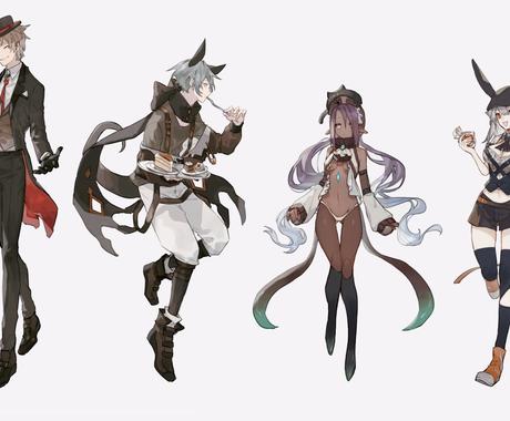 立ち絵制作します 膝下 全身のキャライラスト描きます キャラクター作成 ココナラ