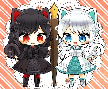 デフォルメキャラクター ミニキャラお描きします ３枚セット ちびキャラ ミニキャラ アイコンなどに イラスト作成 ココナラ