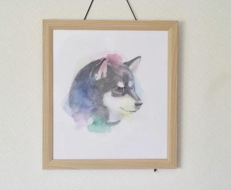 ペットの似顔絵を鉛筆と水彩で描きます ペットの似顔絵を色紙に鉛筆と水彩画でアレンジして描きます。