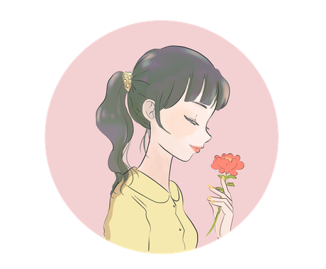 商用利用ok 横顔が素敵な女性アイコン描きます ガーリーで雰囲気のあるアイコンであなたの魅力をアップします アイコン作成 ココナラ