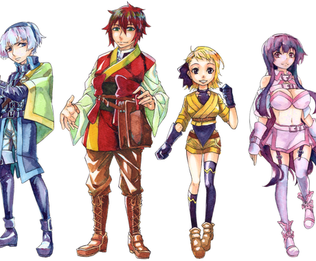 水彩絵の具で貴方の素敵なキャラクターを描きます 一点物のキャッチ な色彩でキャラのデザインから立ち絵まで キャラクター作成 ココナラ