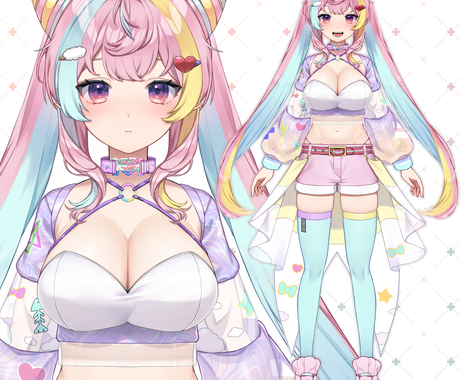 Live2d用パーツ分けイラスト 立ち絵制作します 丁寧な線画 丁寧な着色で仕上げます キャラクター作成 ココナラ