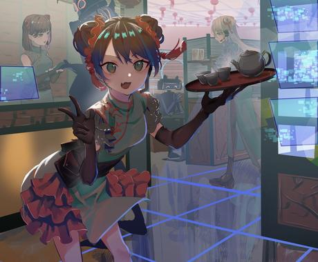 可愛らしい女の子と雰囲気ある背景イラスト制作します 立ち絵やサムネ 表紙 個人観賞用などなど イラスト作成 ココナラ