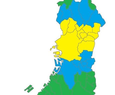 サービスエリア表示用のマップを作ります ホームページやチラシ等に 市町村別に塗り分けた地図をどうぞ 建築 インテリア 図面デザイン ココナラ