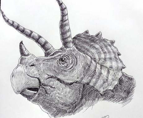 恐竜のボールペン画描きます リアルで迫力満点で男の子にぜひ イラスト作成 ココナラ