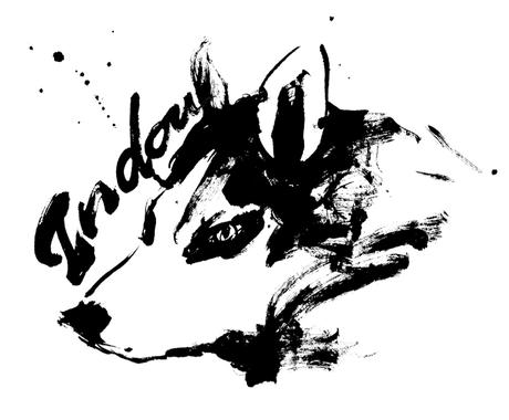 書家が墨絵イラスト アイコンなど文字つきで描きます モノクロでも目にとまる 筆の質感 有名書道展入賞歴あり イラスト作成 ココナラ