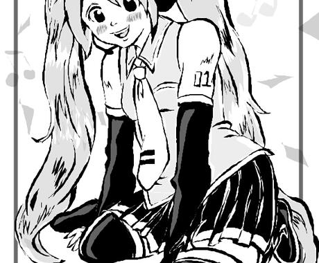 女の子の白黒イラスト描きます イメージの女の子 オリジナルの女の子をイラストに イラスト作成 ココナラ