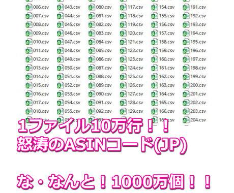 Jp取得のasinコード1000万個を販売します Amazon販売をやっている方これからやる方に超おススメです 物販 転売の相談 ココナラ