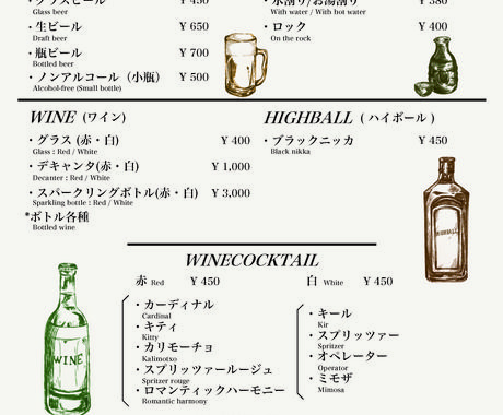 おしゃれな手書き風なメニューを作成いたします レトロチックで洒落たメニューのデザインはいかがでしょうか メニュー Popデザイン ココナラ