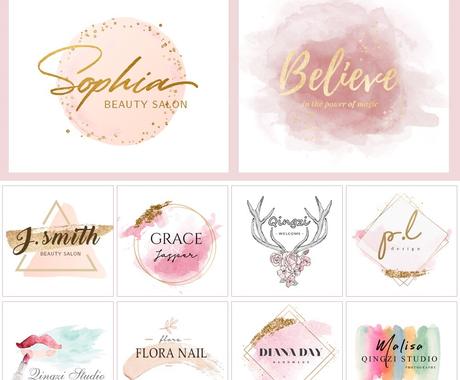 上品 可愛い 女性に愛されるロゴを作成します 番号を選ぶだけ 可愛いロゴを低価格でご提供致します ロゴデザイン ココナラ