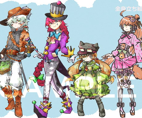 Trpg等 創作キャラの立ち絵イラストを制作します Trpg ゲームや動画等にも 貴方だけの立ち絵を提供します イラスト作成 ココナラ
