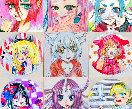 ミニ色紙でアナログイラスト描きます 色紙原画イラストのリクエストお受けします カラーです イラスト作成 ココナラ