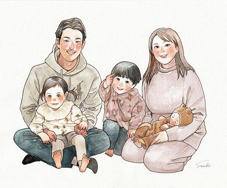 味わいある水彩イラストを描きます アナログ着彩の温かみある似顔絵 2枚目以降の印刷がお得です 似顔絵作成 ココナラ