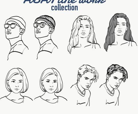 自分のお洒落な似顔絵を作れます プロクオリティーの似顔絵 イラスト アイコン 線画 アイコン作成 ココナラ