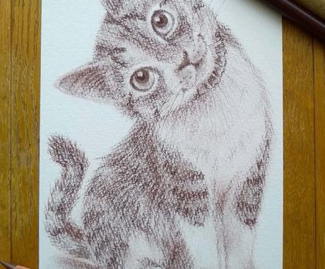 ほっこりセピア調のペット似顔絵 パステルで描きます 世界に一枚 シンプル 擬人化など様々なご要望に応じます ペットイラスト作成 ココナラ