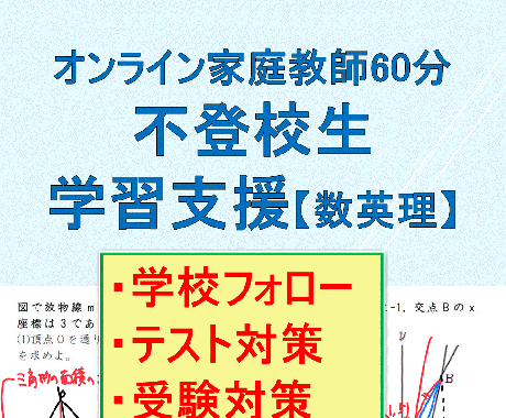不登校の方の学習支援＆メンタルサポートを行います 「心の健康」重視！お子様のペースに寄り添った指導（数英理） イメージ1