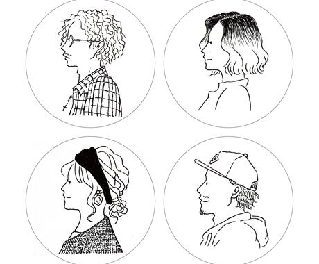 シンプルモノクロの横顔似顔絵イラスト描きます 横顔肩上 シンプルな線画のイラストです イラスト作成 ココナラ