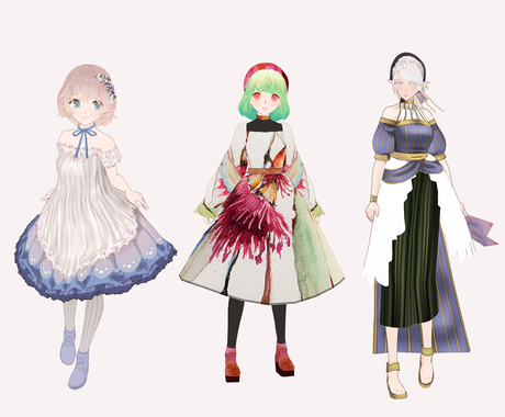 Vroidで3dモデル作成致します 様々な頭身に サンプルご覧ください キャラクターモデリング ココナラ