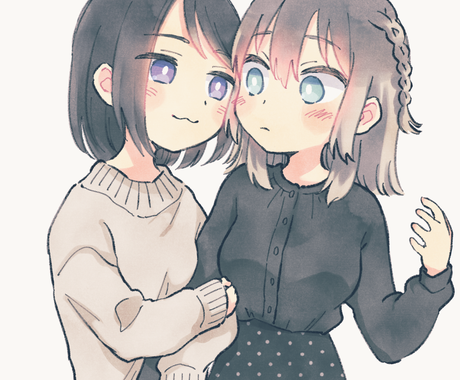 あなたの好きなカップリングで百合イラスト制作します 百合歴十年以上 気持ちを込めてお描きいたします イラスト作成 ココナラ