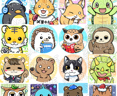 様々な場面で使えるアイコン イラストを描きます 似顔絵 動物も可 シンプルなデフォルメタッチの絵柄です アイコン作成 ココナラ