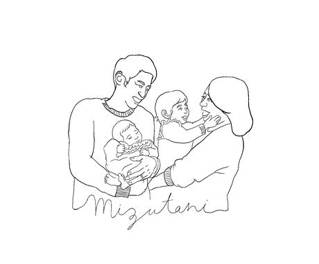 写真からシンプルなラインの似顔絵を作成します 名前等の文字入れ 単色背景 背景透過 サイズ変更が無料 似顔絵作成 ココナラ