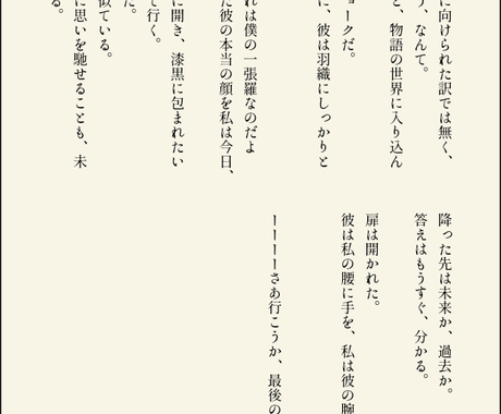 小説執筆させていただきます 版権 創作 Nl Gl Bl 夢小説 なんでもお書きします 小説 シナリオ 出版物の作成 ココナラ