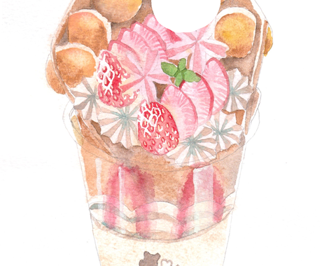 メニューの食べ物水彩画で描きます ほんわか暖かい絵柄で描きます おしゃれなメニュー表に イラスト作成 ココナラ
