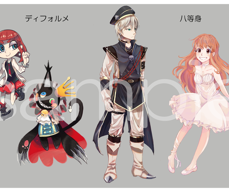 全身絵 三面図 オプション 人間も人外も描きます 立ち絵から３ｄ化を想定した三面図を制作いたします キャラクター作成 ココナラ