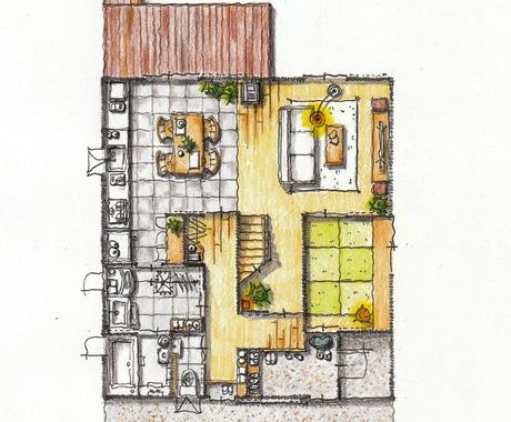 手描きで平面プランや外構図を描き起こします 柔らかいタッチと可愛い描写で他社との差別化をお手伝いします 建築 インテリア 図面デザイン ココナラ