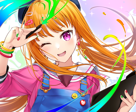 イラスト制作 目を引く鮮やかな可愛い絵柄で描きます 観賞用 表紙 動画 Live2d用 立ち絵 キャス画などに イラスト作成 ココナラ