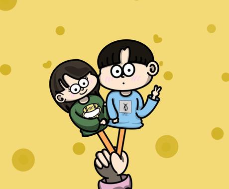 カップルの可愛いキャラクターを作ります カップルで描いてほしいあなたにラブラブで可愛い アイコン作成 ココナラ