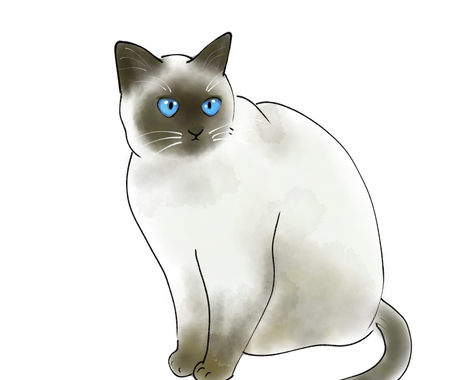 水彩画風 猫の似顔絵をお描きします アイコンやグッズ制作に お洒落なペットイラスト ペットイラスト作成 ココナラ