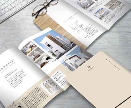 オシャレでスタイリッシュなデザインを ます プロのデザイナーが高品質なパンフレット カタログを制作し パンフレット カタログデザイン ココナラ