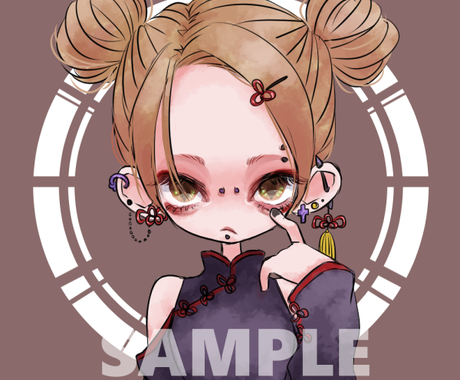 最短2日 デフォルメアイコン描きます 病み系 サブカル系が好きな方へ 似顔絵作成 ココナラ