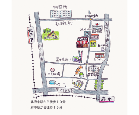 手描きイラスト地図お描きます 普通の地図じゃつまんない ユニークでかわいいオリジナルな地図 その他 イラスト 漫画 ココナラ