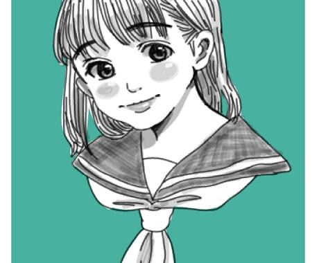 女の子の白黒イラスト描きます イメージの女の子 オリジナルの女の子をイラストに イラスト作成 ココナラ