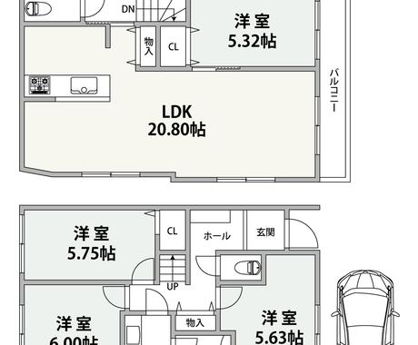 間取図を作成します Illustratorで間取図を綺麗に作成します 建築 インテリア 図面デザイン ココナラ