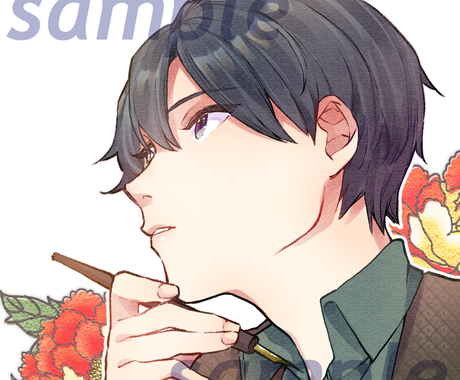 水彩塗りでアイコン描きます 美男子やお姉さん 女の子が得意です アイコン作成 ココナラ